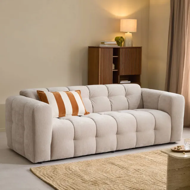 NOUS Living Lina 3-zitsbank beige, foto 2