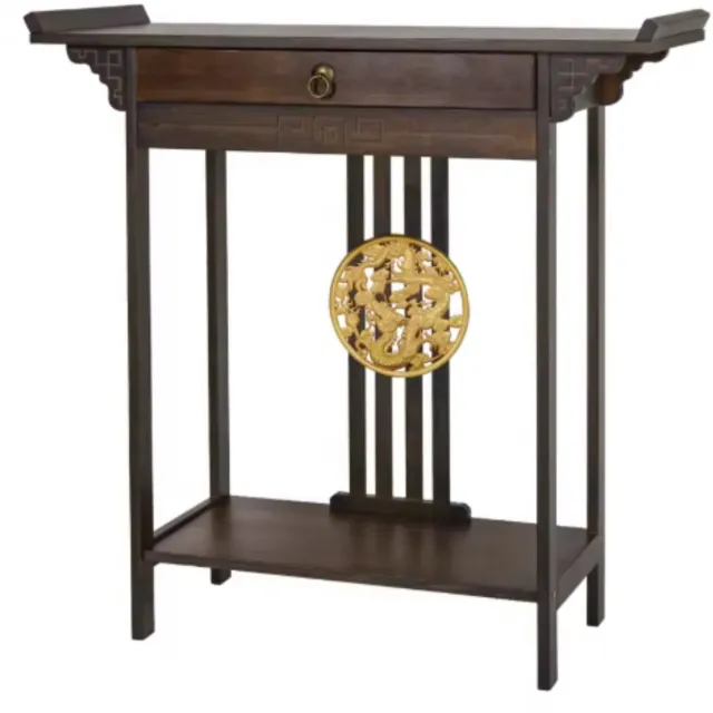 Happiq Vintage Vintage consoletafel - Wandtafel met lades - Haltafel - Sidetable - Bruin - 81cm