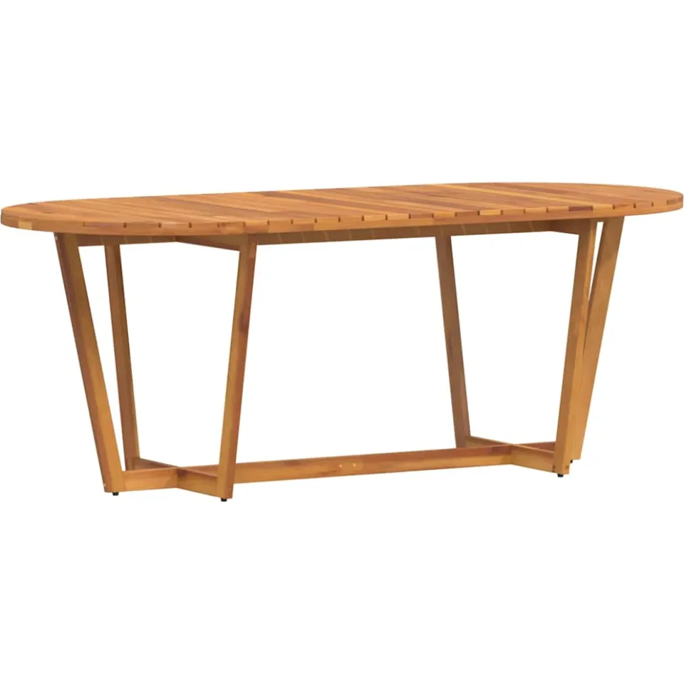 vidaXL Tuintafel ovaal 200x90x75 cm massief acaciahout bruin, foto 3