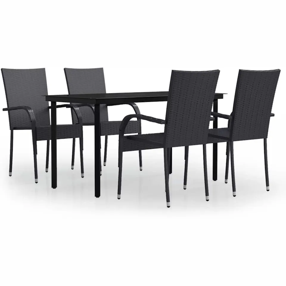 vidaXL 5-delige Tuinset zwart, foto 3