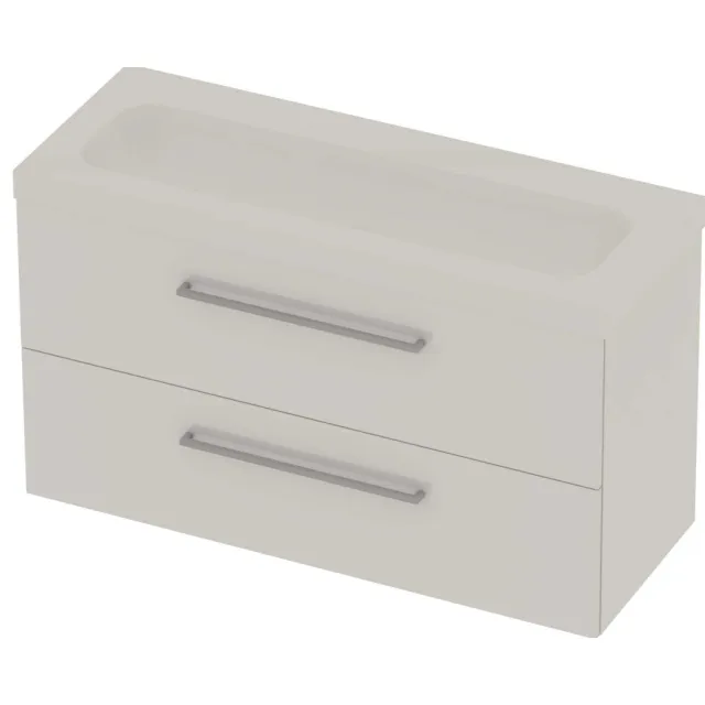 Basic-Line Moby 46 Badmeubelset Polystone 120x46x66 cm M46GWDHW1200 Ice White Glans Wit