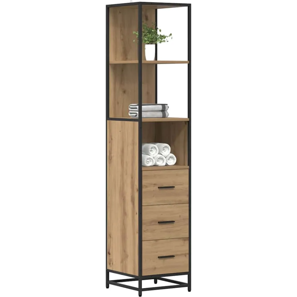 vidaXL Badkamermeubelset Artisan Eiken 35 x 37,5 x 166 cm Bewerkt hout Bruin