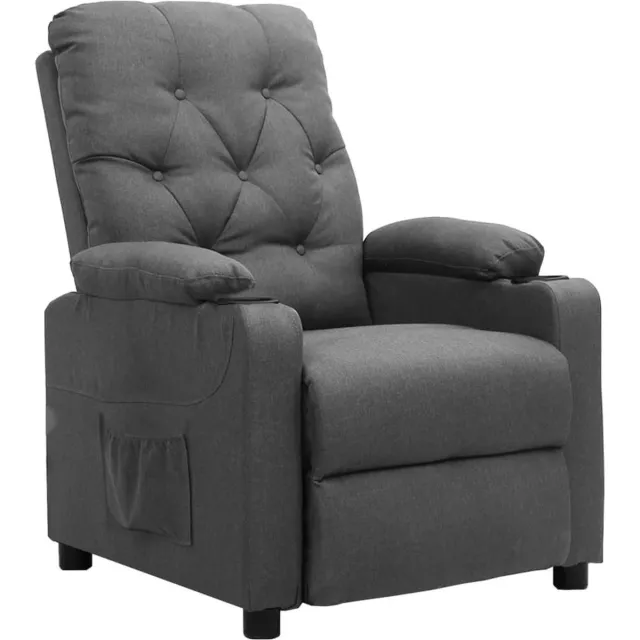vidaXL Fauteuil - verstelbaar - stof - lichtgrijs