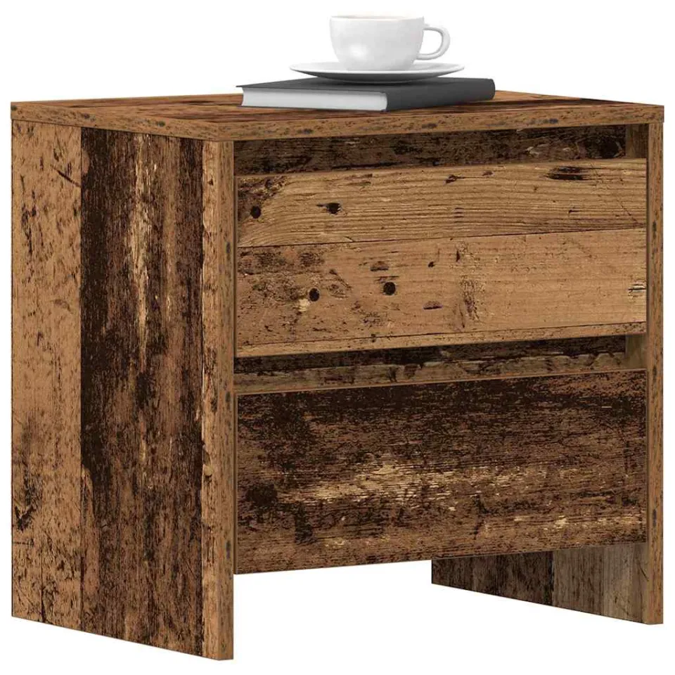 vidaXL Nachtkastje 2 st Oudhout 45 x 34 x 44,5 cm Bewerkt hout Bruin