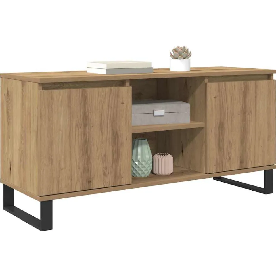 vidaXL TV-kast 104 x 35 x 50 cm Artisan Eiken Bewerkt hout Bruin