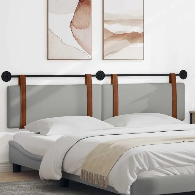 vidaXL Hangend hoofdbord Wolkengrijs Antiek PU