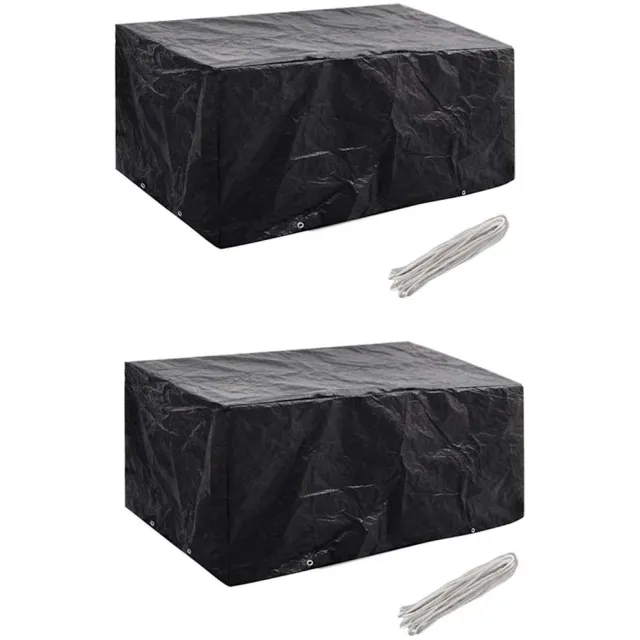 vidaXL Tuinmeubelhoezen poly rattan 2 st 4-persoons 180x140 cm Zwart