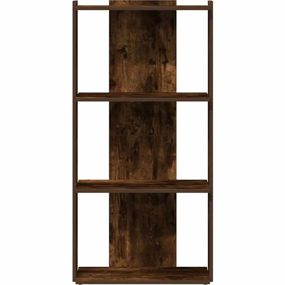 vidaXL Boekenkast 3-laags 60x30x120 cm bewerkt hout gerookt eikenkleur, foto 3