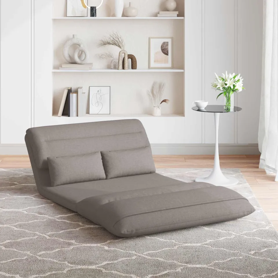 vidaXL Verstelbare vlo stoelen Taupe Stof, foto 3