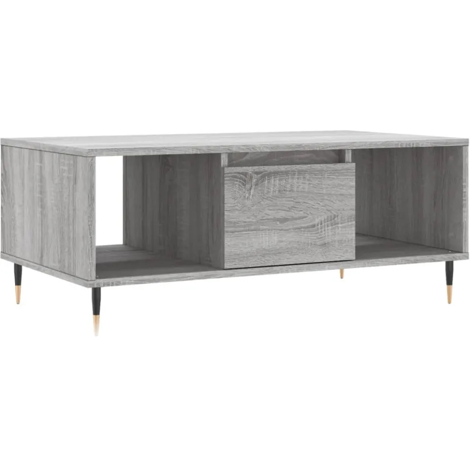 vidaXL Salontafel 90x50x36,5 cm bewerkt hout grijs sonoma, foto 3