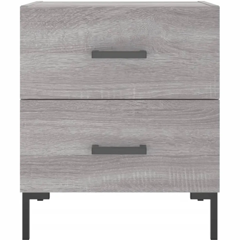 vidaXL Nachtkastje 40x35x47,5 cm bewerkt hout grijs sonoma eikenkleur, foto 4