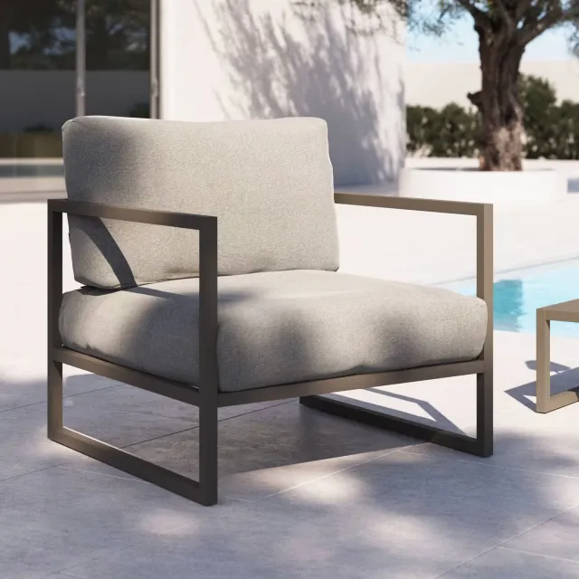 Kave Home Comova outdoor fauteuil grijs, foto 2