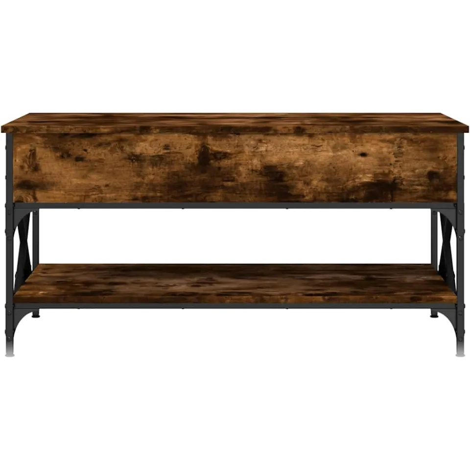 vidaXL Salontafel 100x50x50 cm bewerkt hout en metaal gerookt eiken, foto 4
