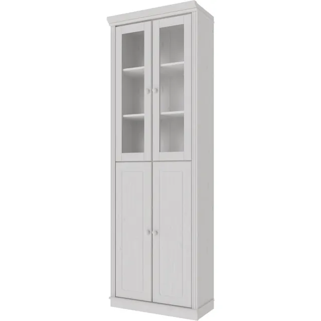 Notio Living Anita- Boekenkast 2 Glass2 Wooddoors WL wit