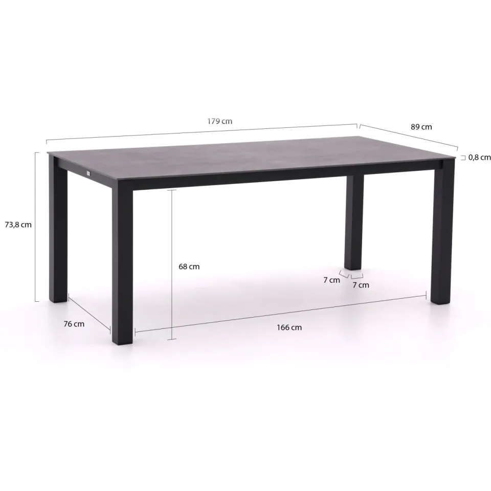 Bellagio tuinmeubelen Bellagio Lagundo dining tuintafel 180x90cm grijs, foto 2