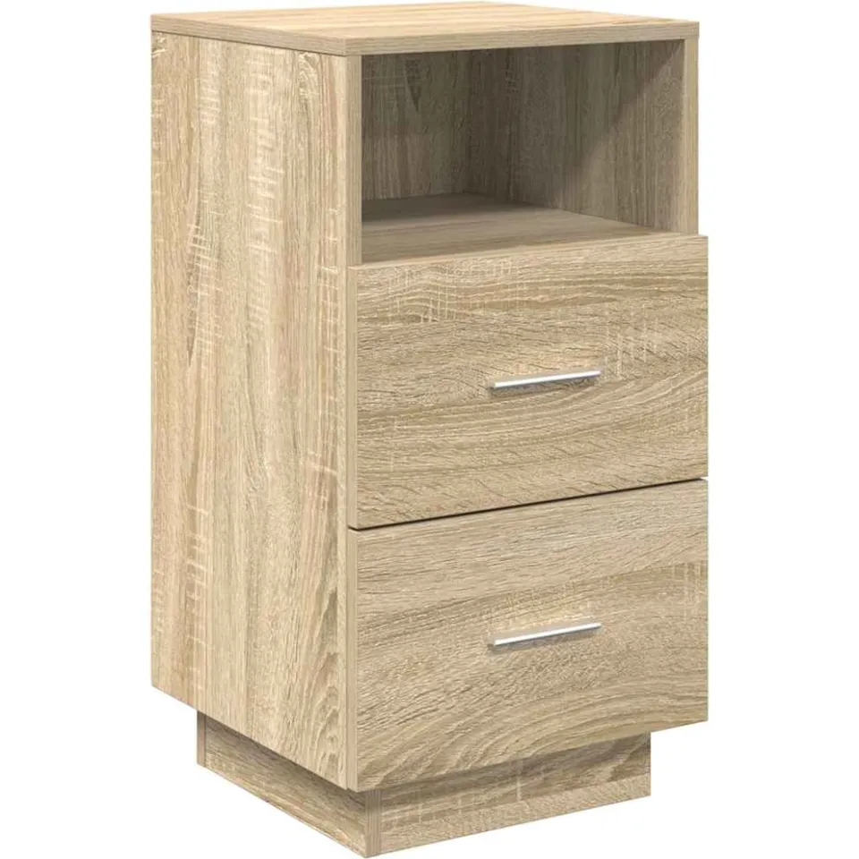 vidaXL Nachtkastje met 2 lades 36x36x68 cm sonoma eikenkleurig, foto 3