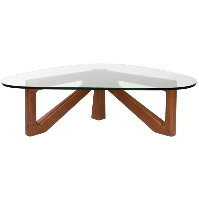 Dutchbone salontafel Norwin Salontafel Hout/ Glas (90x126 cm) Naturel