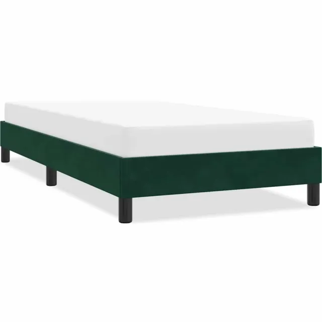 vidaXL Bedframe zonder matras 100x220 cm fluweel donkergroen