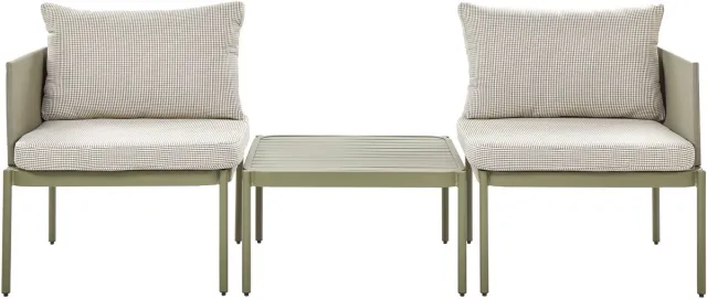 Beliani TERRACINA - Loungeset voor 2 - Olijfgroen - Aluminium