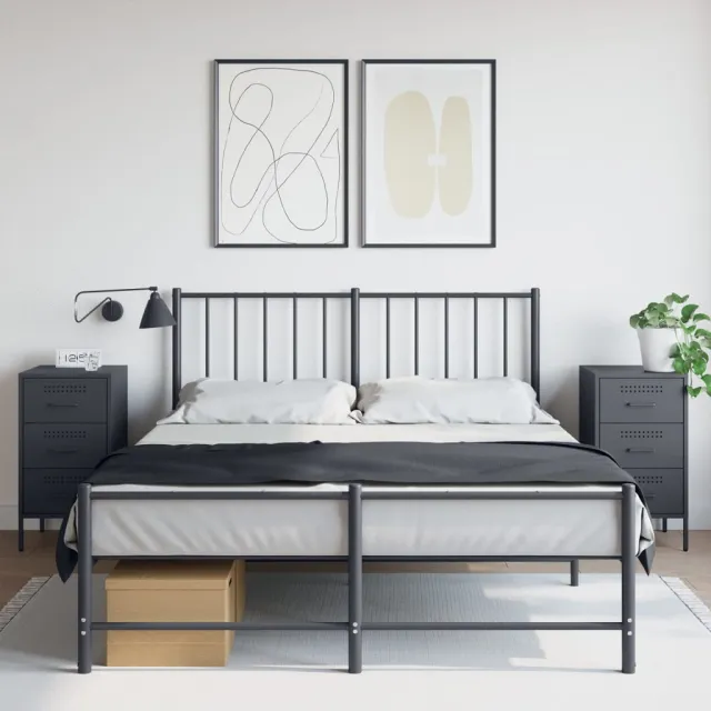 vidaXL Nachtkastjes 2 st 36x39x68 cm staal antracietkleurig, foto 2