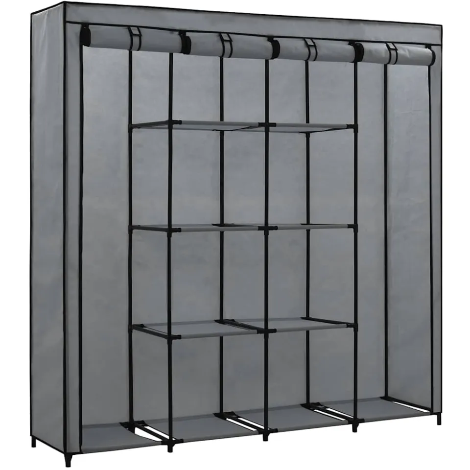 vidaXL Kledingkast met 4 vakken 175x45x170 cm grijs, foto 3