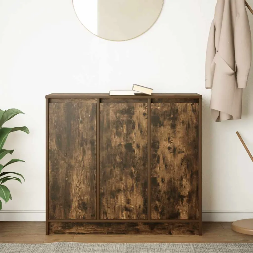 vidaXL Dressoir 85x34x76 cm bewerkt hout gerookt eikenkleurig, foto 3