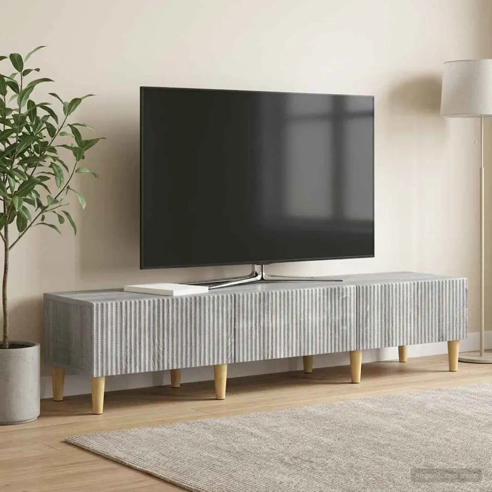 vidaXL TV-kast met lade Grijs sonoma 147 x 34,5 x 30 cm Bewerkt hout, foto 4
