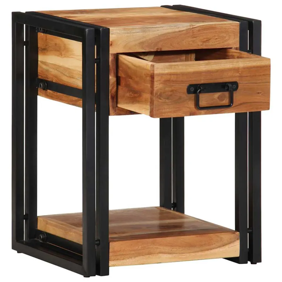 vidaXL Nachtkastje 2 st Bruin 40 x 35 x 50 cm Massief Acaciahout, foto 2
