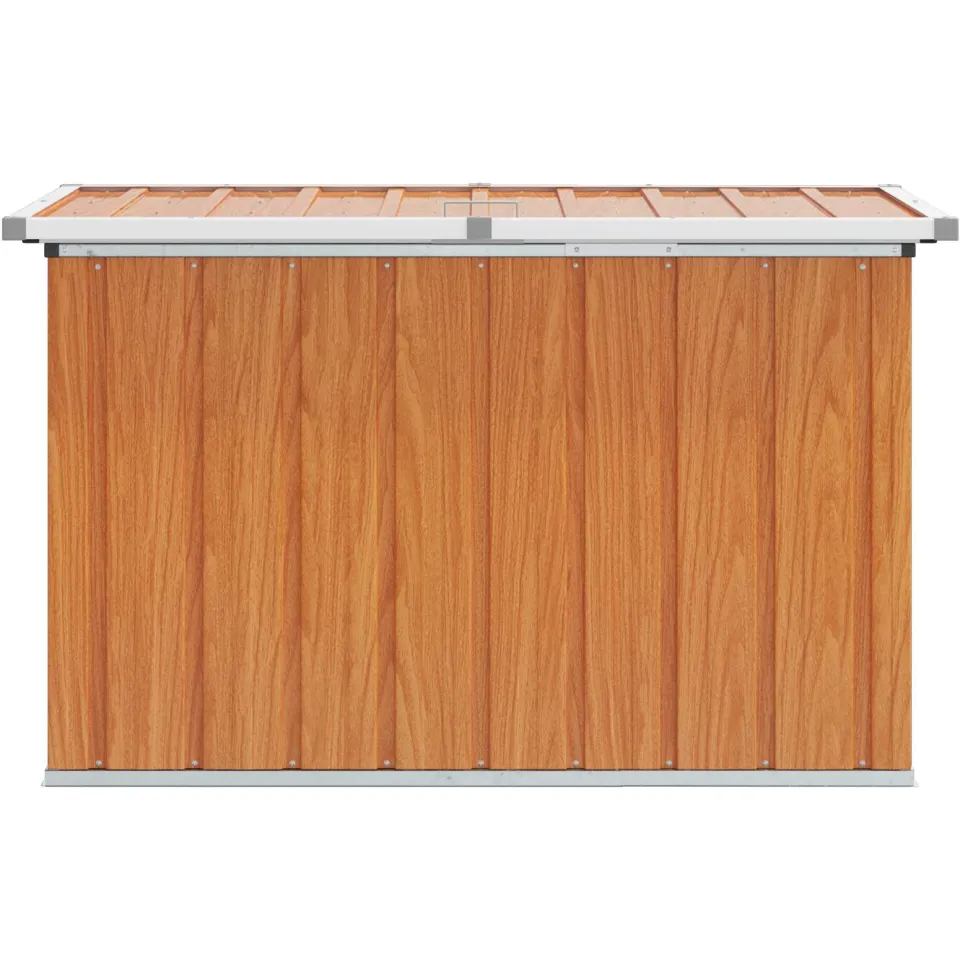 vidaXL Buitenopslagdoos Hout 109 x 67 x 65 cm Gegalvaniseerd staal bruin, foto 4