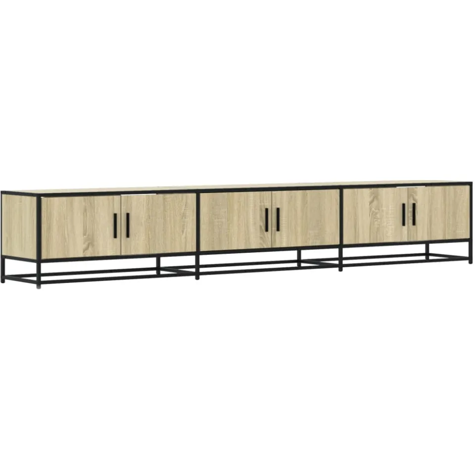 vidaXL Tv-meubel 240x35x41 cm bewerkt hout sonoma eikenkleurig Bruin