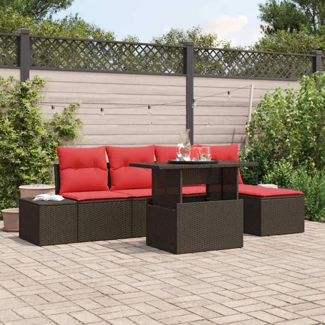 vidaXL Tuin Sofa Set 6 st poly rattan grijs, foto 2