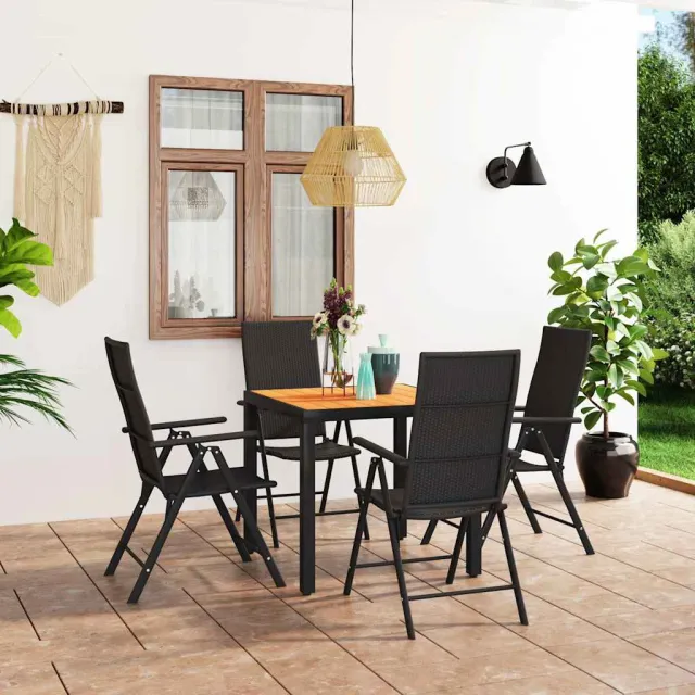 vidaXL 5-delige Tuinset zwart en bruin, foto 2