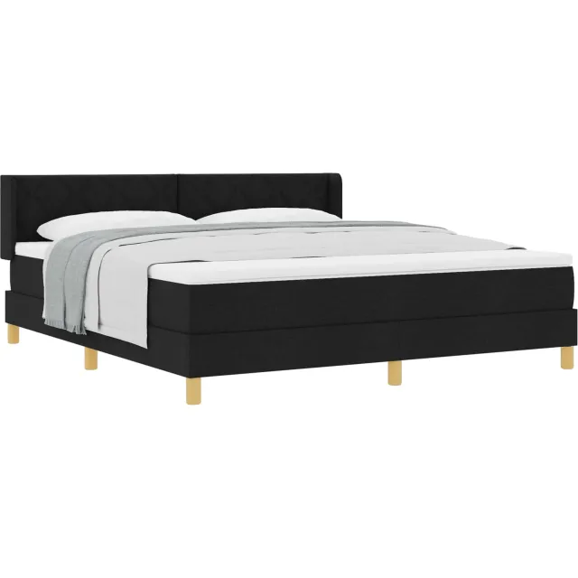 vidaXL Boxspringbed met hoofdeinde Zwart 200 x 180 cm Stof