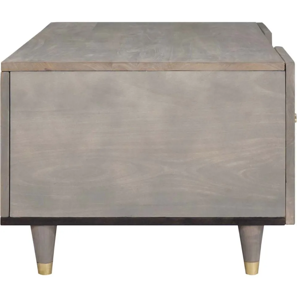 vidaXL Salontafel Grijs 100 x 54 x 40 cm Massief Mango Hout, foto 4