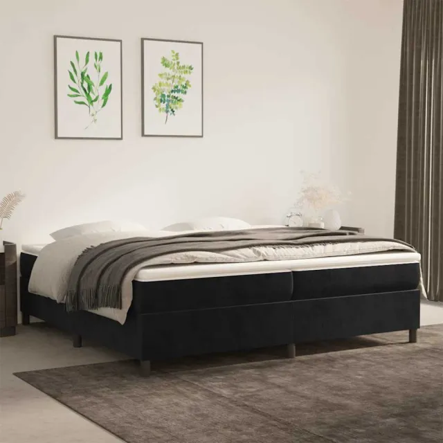 vidaXL Boxspring bed 200x200 cm fluweel zwart