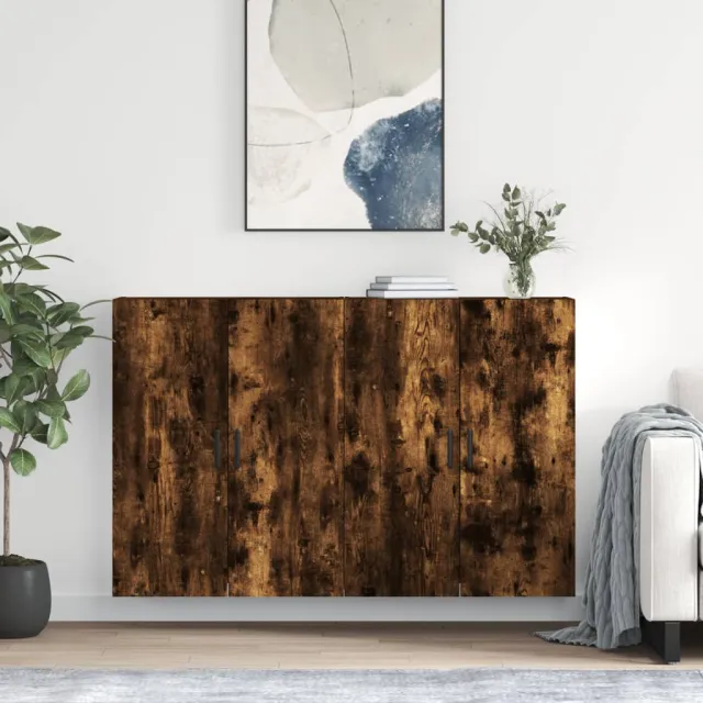 vidaXL Hangkasten 2 st 69,5x34x90 cm gerookt eikenkleurig Bruin
