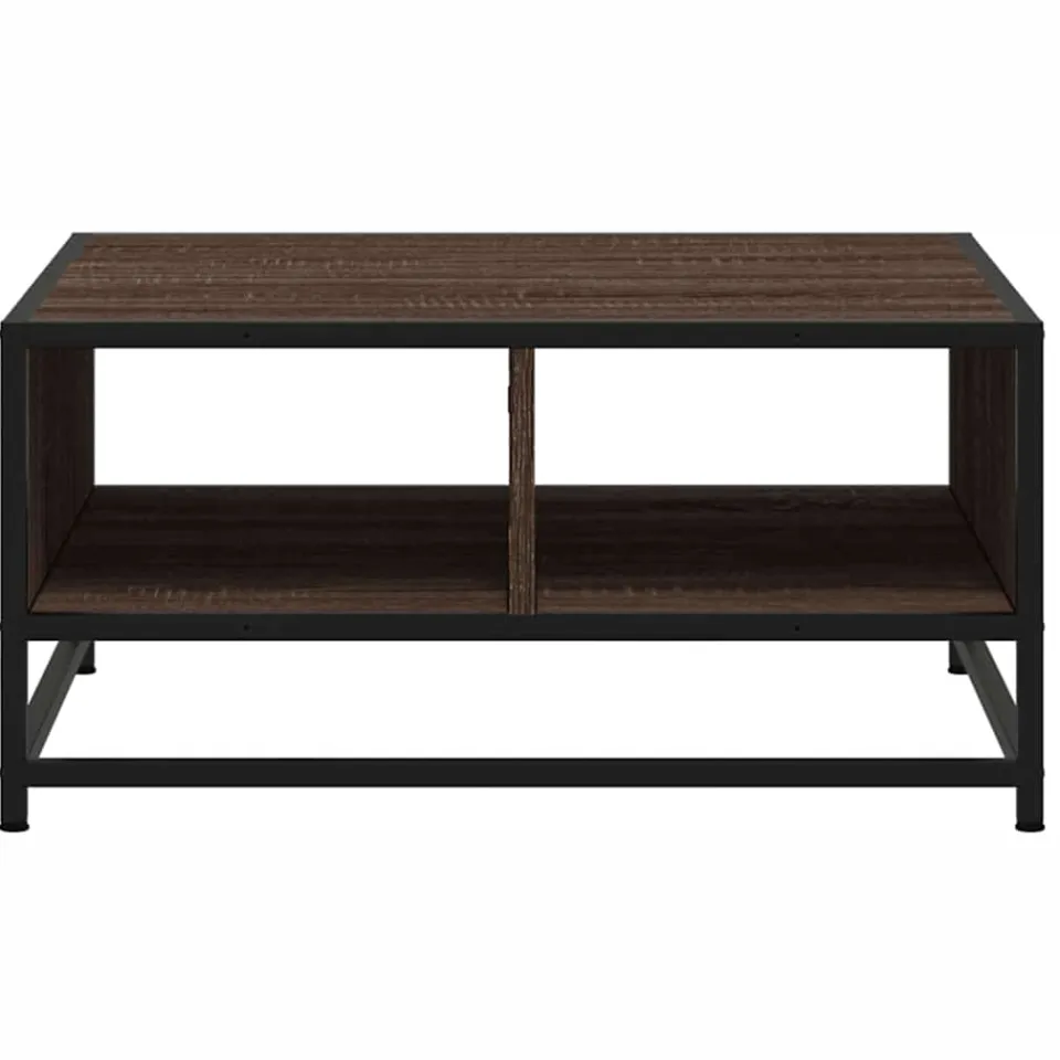 vidaXL Salontafel 60,5x60,5x30 cm bewerkt hout en metaal bruin eiken