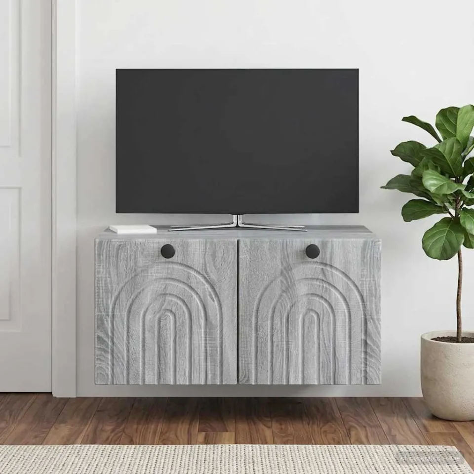 vidaXL Wandbeugel TV-kast Grijs sonoma 59,5 x 41 x 30 cm Bewerkt hout, foto 4