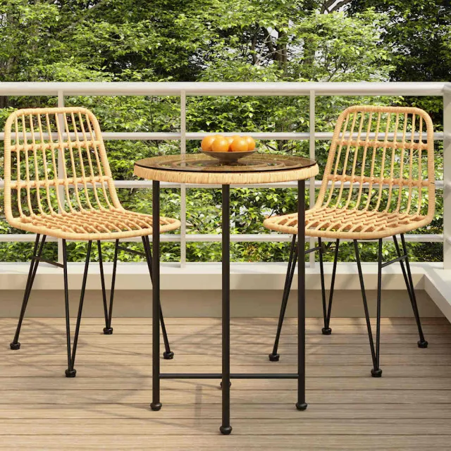 vidaXL Eettafel Ø55 cm gehard glas en staal, foto 2