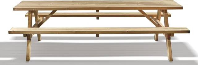 Mobistoxx Picknicktafel FLORENCE 8-10 personen noorse den/spar - picknickbank - tuintafel bruin