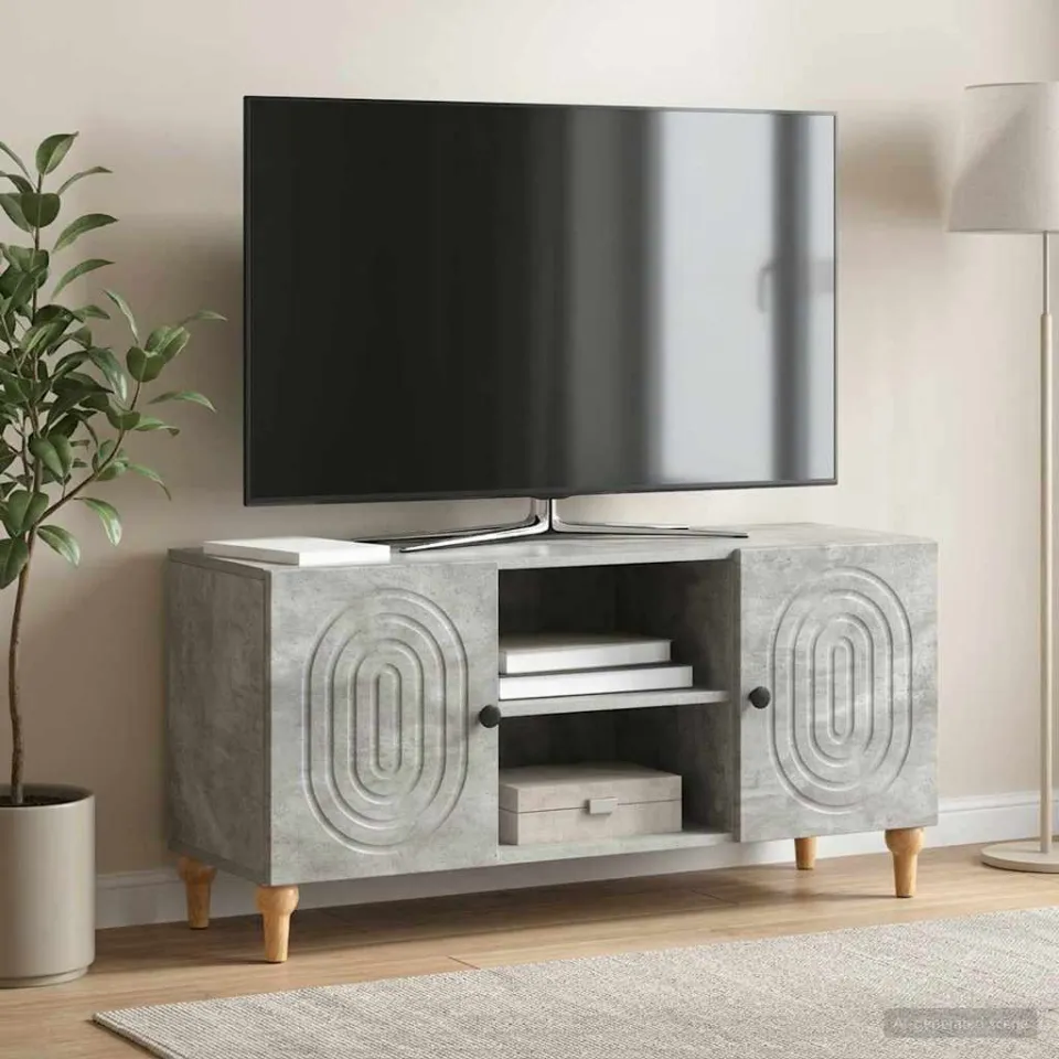 vidaXL TV-kast Betongrijs 102 x 34,5 x 50 cm Bewerkt hout grijs, foto 4