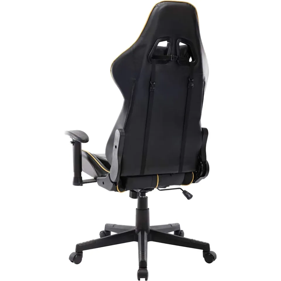 vidaXL Gamestoel kunstleer zwart en goudkleurig, foto 2
