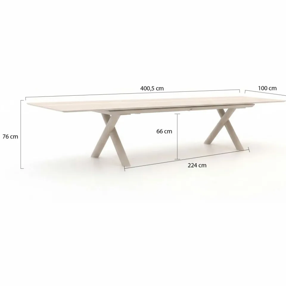 Bellagio tuinmeubelen Bellagio Citadella dining tuintafel uitschuifbaar 280/340/400x100x76cm taupe, foto 2
