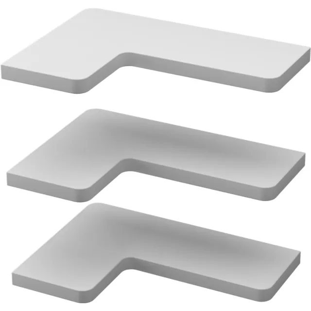 Vicco Curva Hoekplank – 40.5 x 2.5 cm Set van 3 Wit