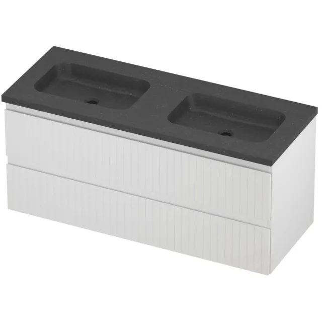 Proline Rollo Badmeubelset Hardsteen Elegant Symmetrisch 120x46x54 cm Blue Stone Mat Wit