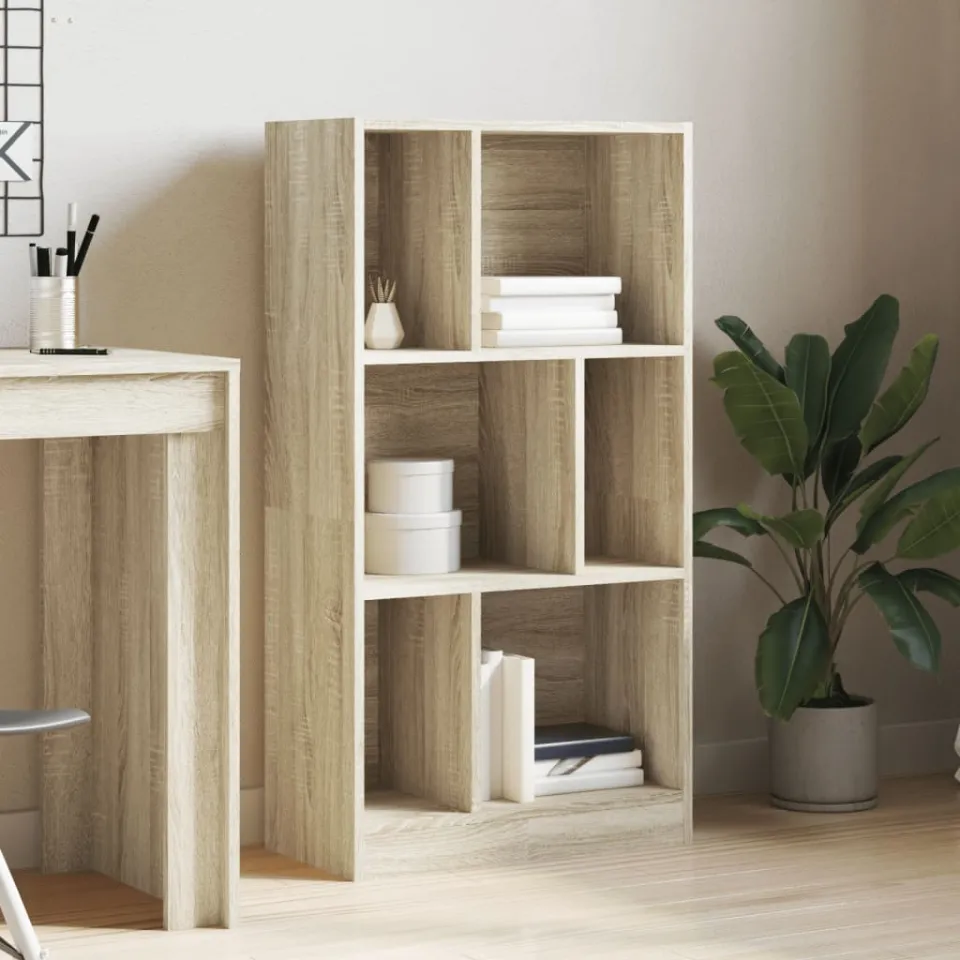 vidaXL Boekenkast 57x28,5x107,5 cm bewerkt hout sonoma eikenkleurig, foto 3