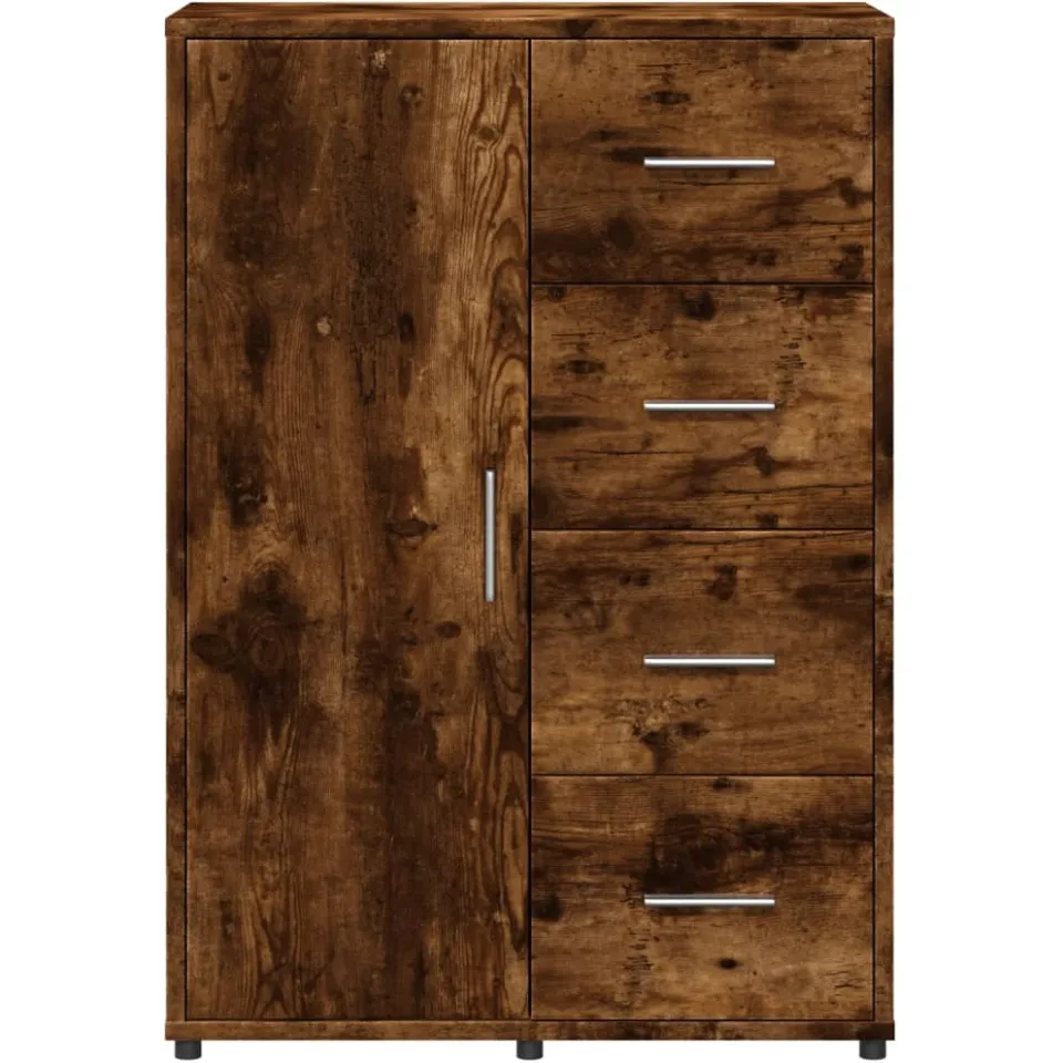 vidaXL Dressoir 60x31x84 cm bewerkt hout gerookt eikenkleurig, foto 4