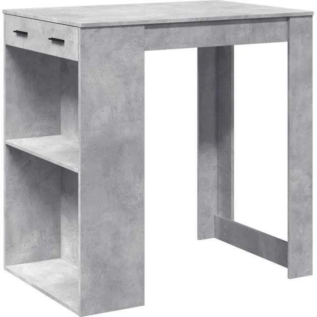 vidaXL Bartafel - 102x70x103,5 - cm - bewerkt - hout - betongrijs