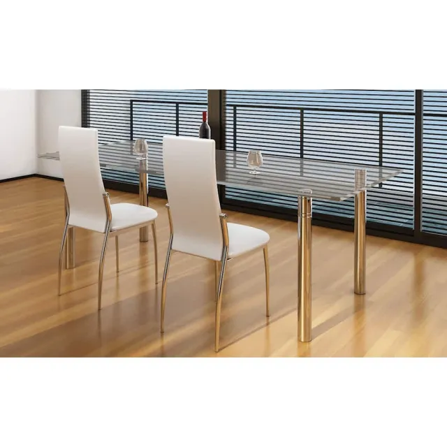 vidaXL Eetkamerstoelen 2 st kunstleer wit, foto 2