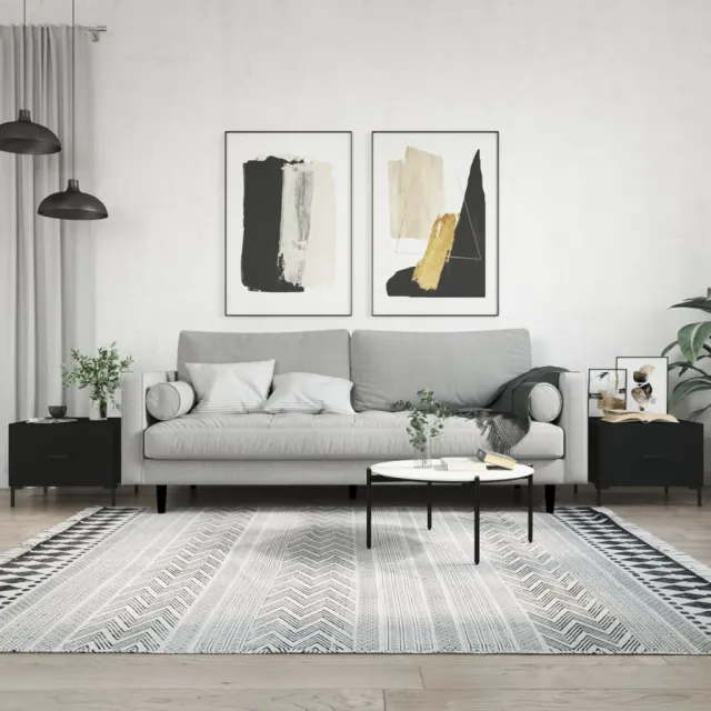 vidaXL Salontafels 2 st 50x50x40 cm bewerkt hout zwart, foto 2